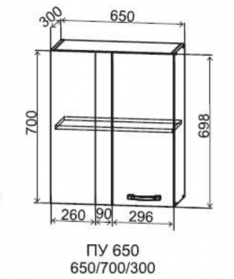 Шкаф верхний 650 Квадро (ДСВ) 
