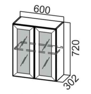 Шкаф навесной 600/720 рамочный фасад Сетка РМДФ