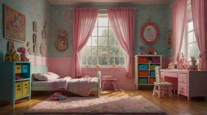 Обустройство и оформление детской комнаты для девочек