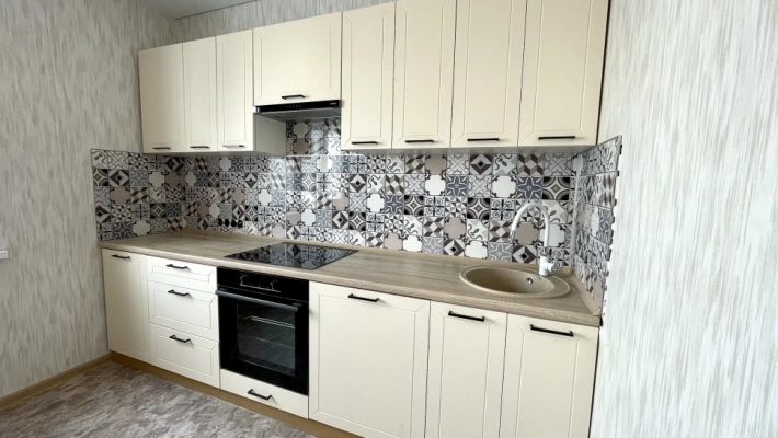 Кухня Вектор в теплом светлом цвете Магнолия в сочетании с Дуб Сонома