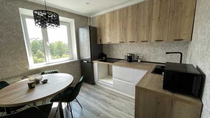 Кухня с верхом Модус цвет Галифакс и низом Вельвет бетон снежный