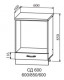 Шкаф нижний 600 под духовку Квадро (ДСВ) (Серый, Виноград)