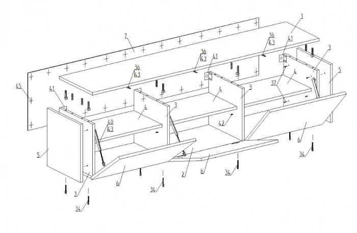 Тумба ТВ подвесная 2000 Тефия