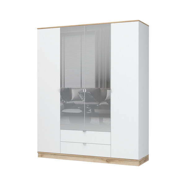 Шкаф 4-ств. с зеркалом 1800 Юкки