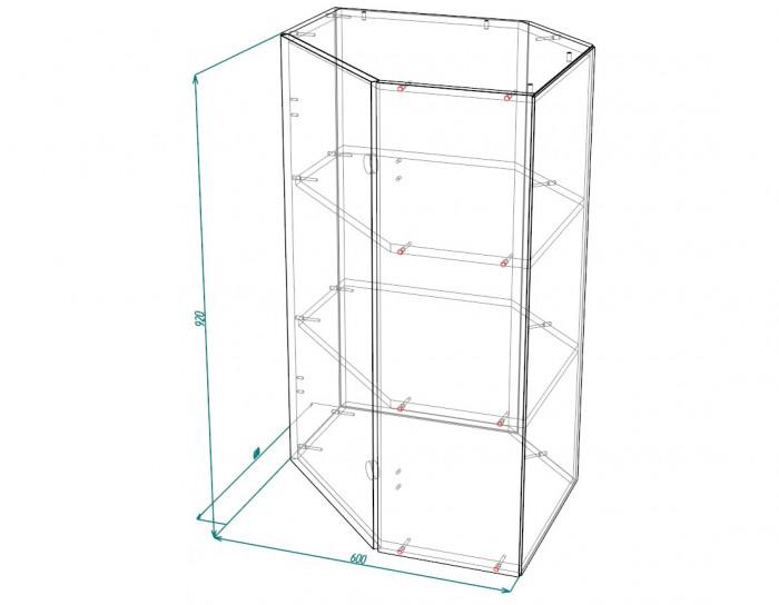 Шкаф верхний угловой ШВУ 600/920 Норд Line