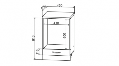 Шкаф нижний 450 под духовку Гранд