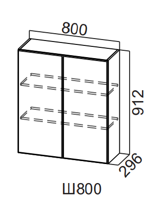Шкаф навесной 800/912 Квадро СВ
