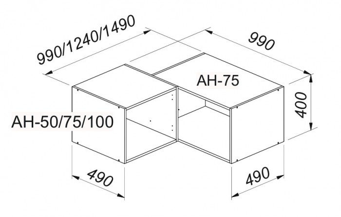 Антресоль угловая Эккервуд
