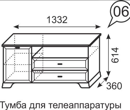 Тумба под телевизор 06 Венеция Ижмебель