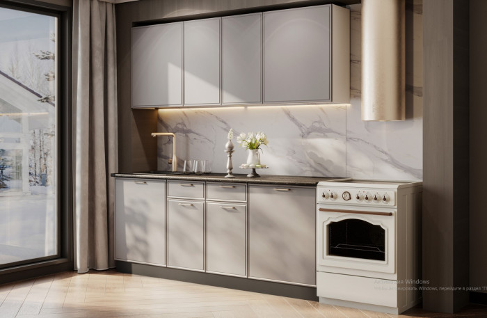 Кухонный гарнитур "Адель" 2 м (Белый/Нео/Черный )