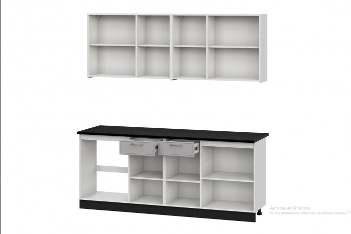 Кухонный гарнитур "Адель" 2 м (Белый/Нео/Черный )