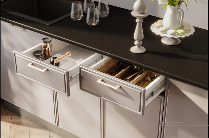 Кухонный гарнитур "Адель" 2 м (Белый/Нео/Черный )