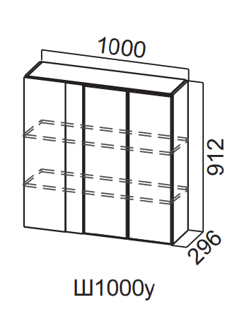 Шкаф навесной 1000/912 угловой Квадро СВ