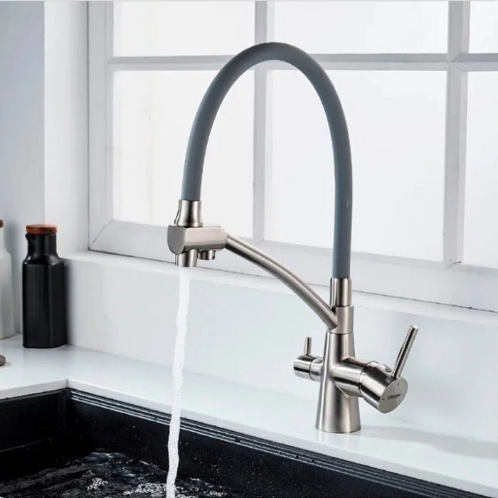 Смеситель Ledeme L4855A-9 (Серый/Сатин)