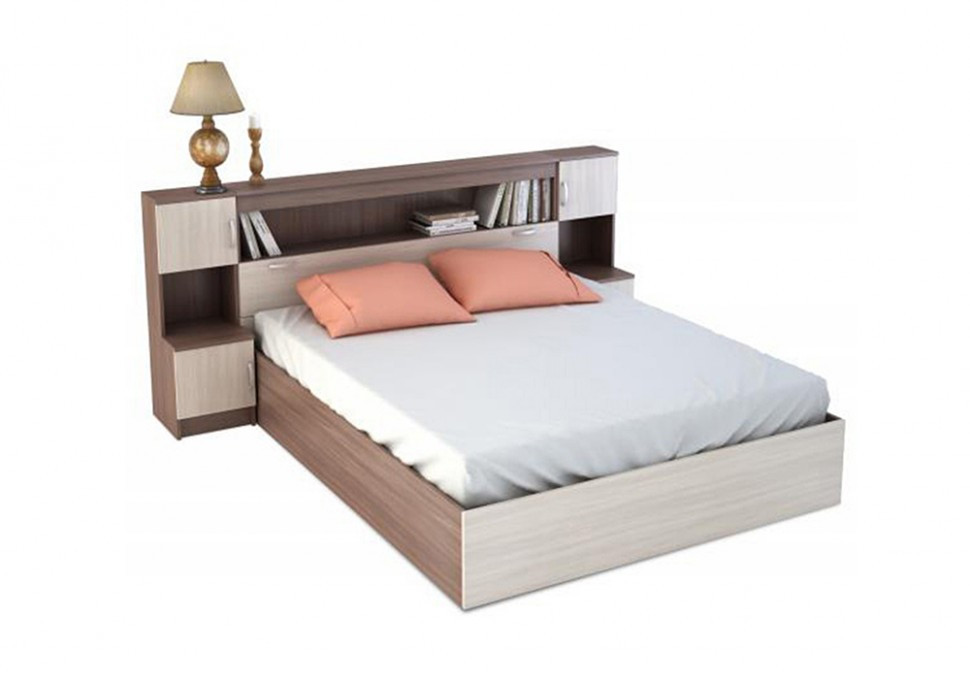 Кровать с прикроватным блоком Бася Стендмебель