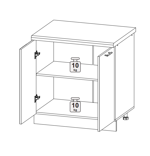 Шкаф нижний 800 Олива металлик