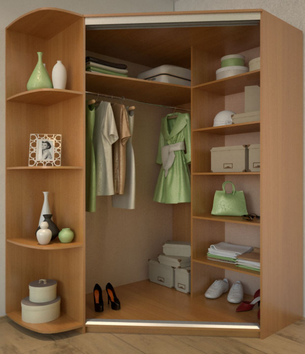 Угловой шкаф-купе Елена с угловым элементом