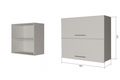 Шкаф навесной 800 2 яруса горизонтальный Санвут МДФ