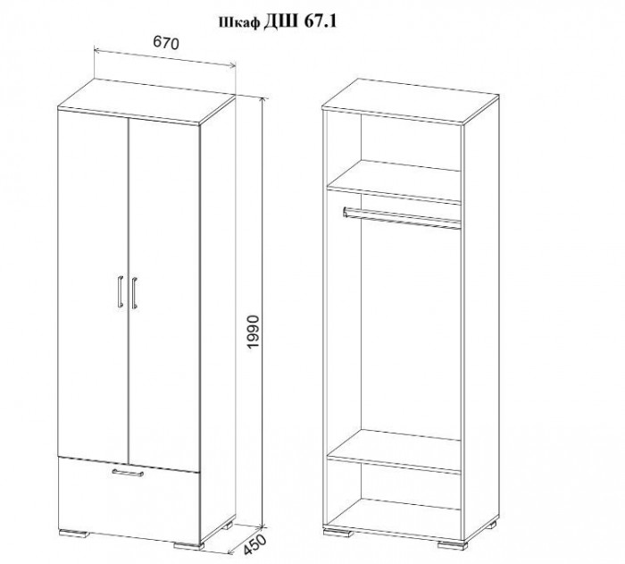 Шкаф ДШ 67.1 Дуся