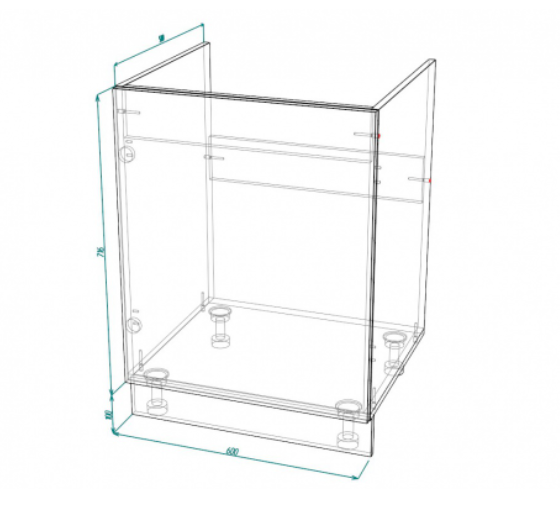 Шкаф нижний 600 под мойку Олива глянец