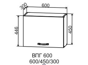 Шкаф верхний 600/450 горизонтальный Марсель Гола