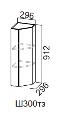 Шкаф навесной 300/912 торцевой закрытый Квадро СВ