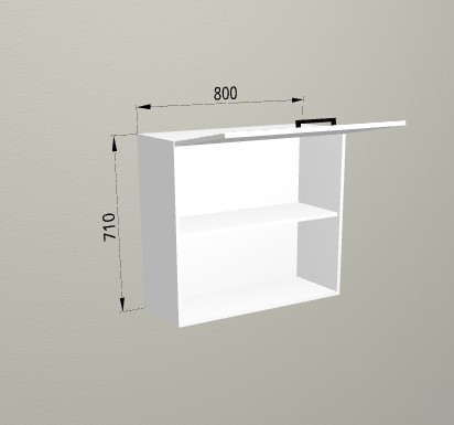 Шкаф навесной 800 2 яруса горизонтальный с открытой полкой Санвут МДФ