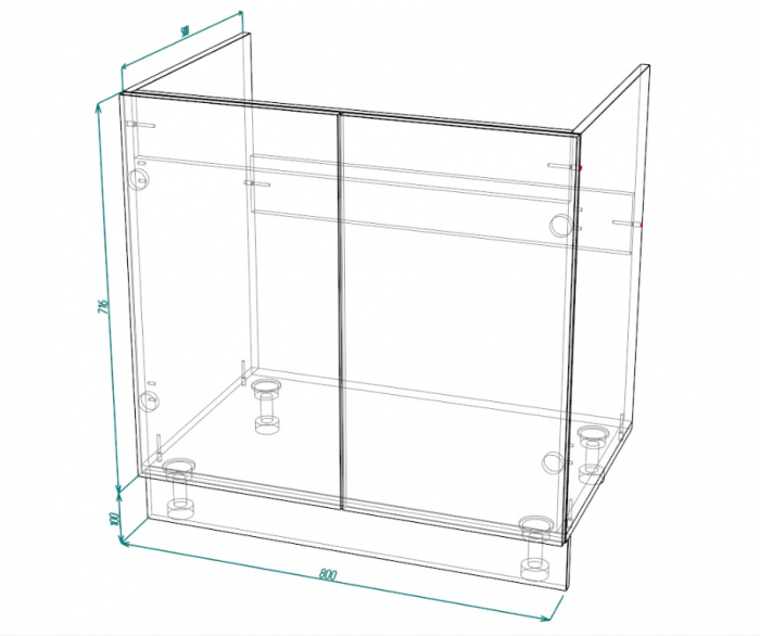 Шкаф нижний 800 под мойку Олива глянец