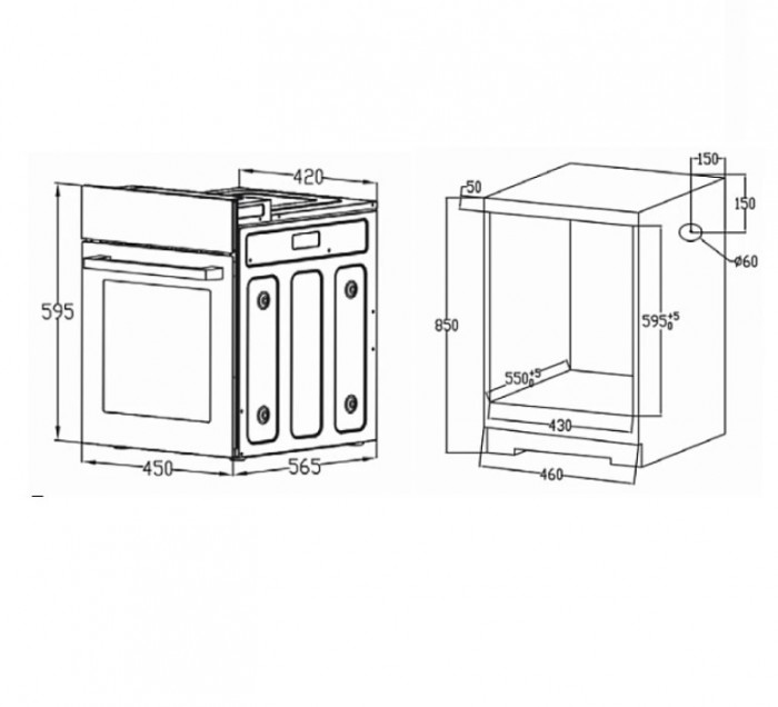 Электрический духовой шкаф Evelux EO 420 PB