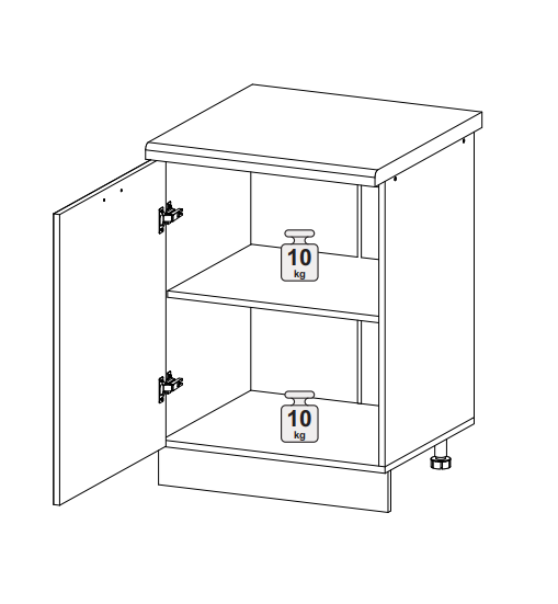 Шкаф нижний 600 с 1 створкой Олива металлик
