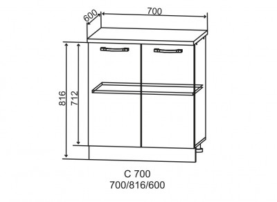 Шкаф нижний 700 Фортуна ДСВ