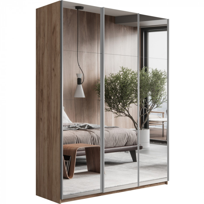Шкаф купе Прайм 3-х дв. с зеркалами 2100 Е1