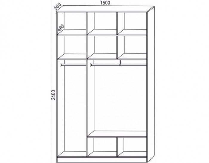 Шкаф М6-3.1 П+П 150 с антресолью