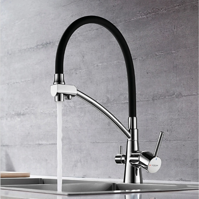 Смеситель Ledeme L4855-2 (Черный/Хром)