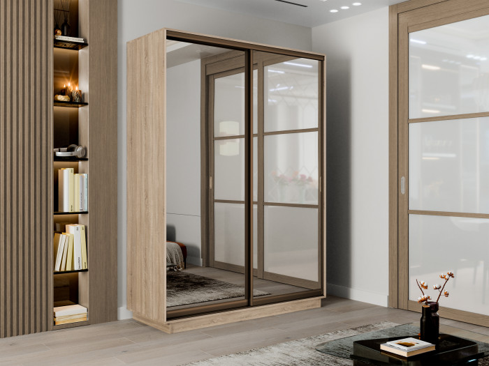 Шкаф купе 2-х дв. 2 зеркала 1600/2200/600 Экспресс 2