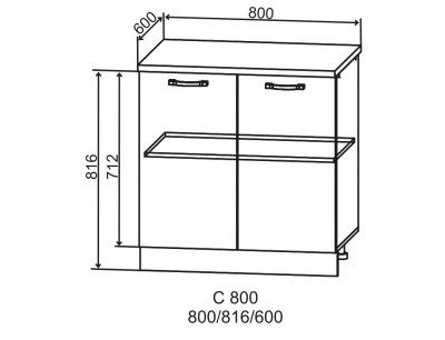 Шкаф нижний 800 Фортуна ДСВ