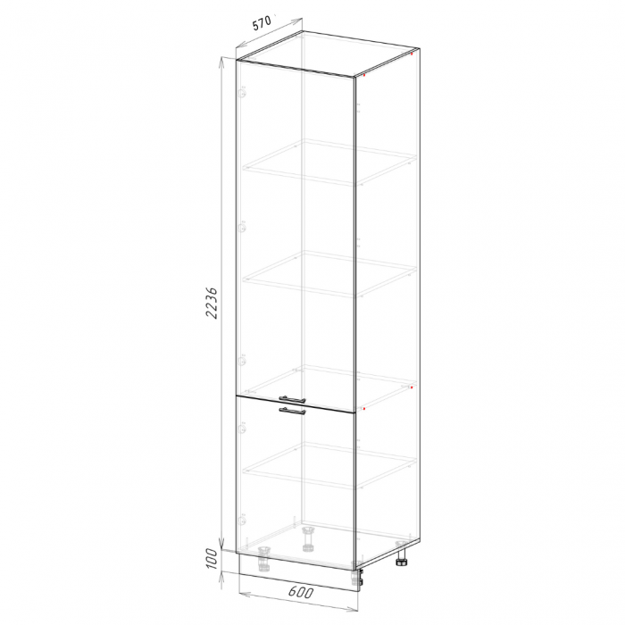 Пенал (премьер) П600Н-11 Кельн