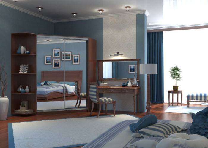 Угловой шкаф-купе Анна с зеркалами и угловым элементом