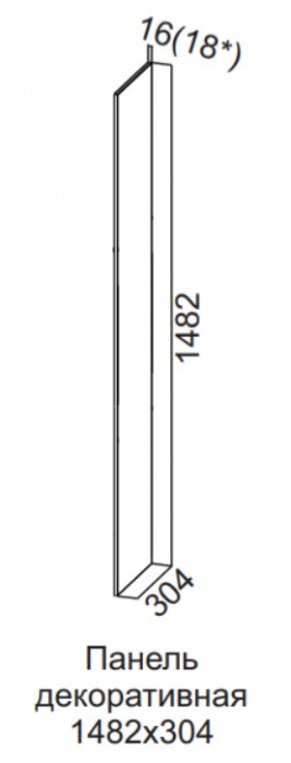Панель декоративная (без фрезеровки) 1482х304 ПН600(912)Квадро СВ
