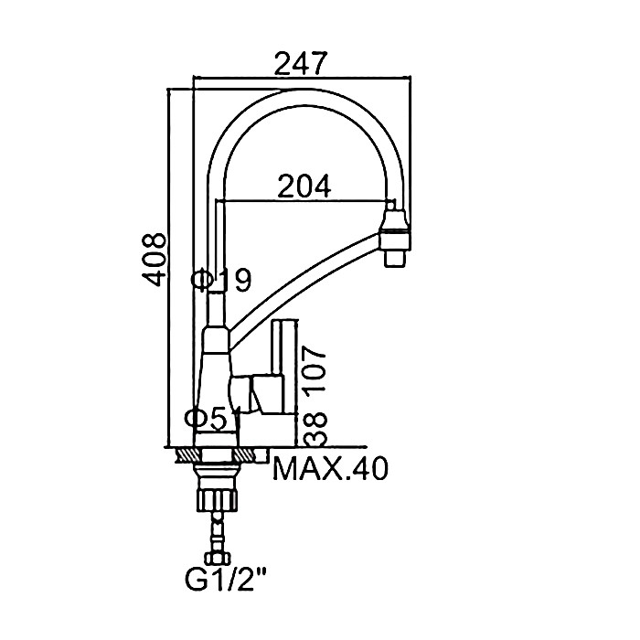 Смеситель Ledeme L4399B-2 (Чёрный)