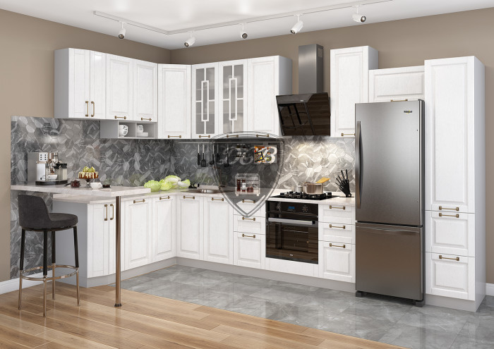 Шкаф верхний 300 полка угловая высокий Гарда