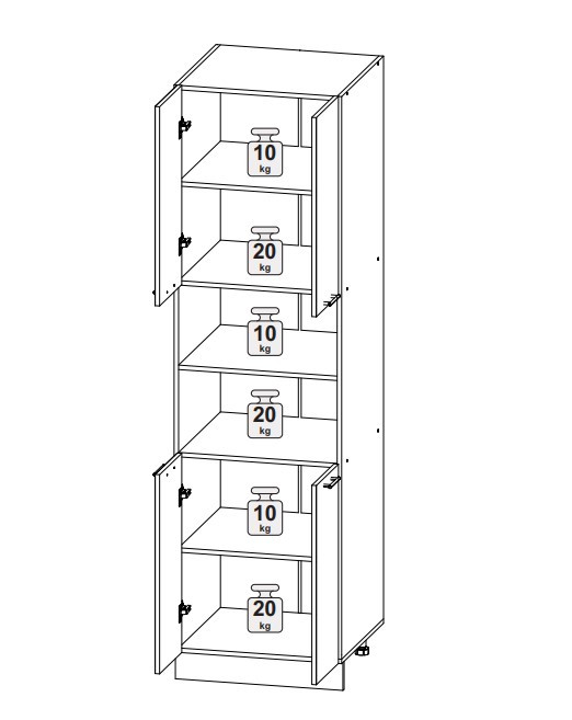 Пенал 600 с 2 створками Олива металлик