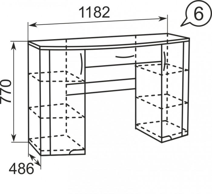 Стол туалетный 6 Виктория Ижмебель