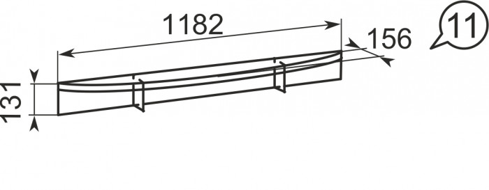 Полка приставная 11 Виктория Ижмебель