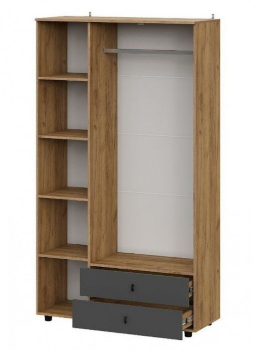 Шкаф трехстворчатый с ящиками Байкал Графит NN-Мебель