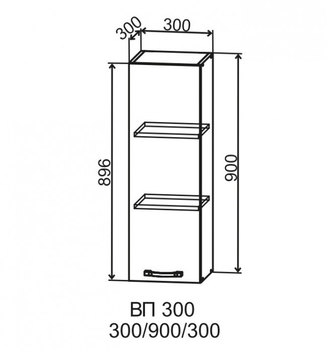 Шкаф верхний 300/900 Фортуна ДСВ