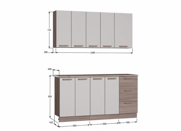 Кухонный гарнитур Ника 1,6