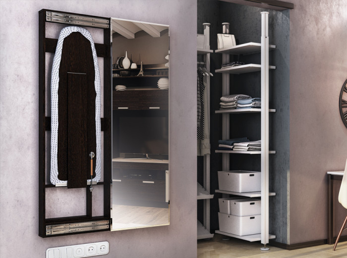 Гладильная доска-купе с зеркалом Смарт