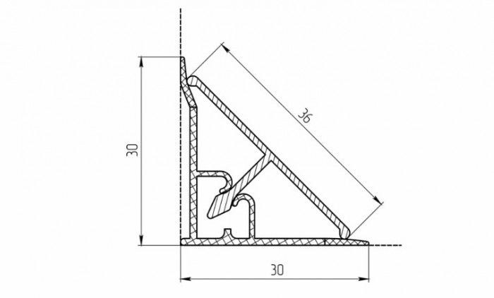 Плинтус алюминиевый кухонный ровная площадка