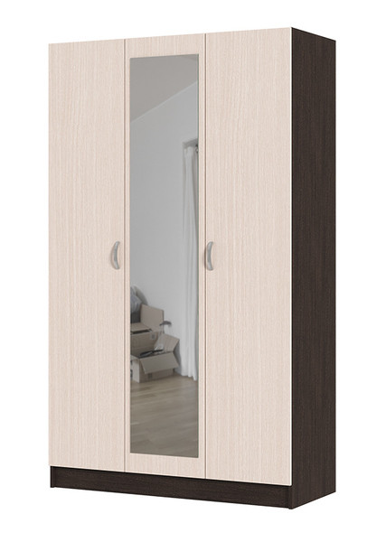 Шкаф 3-х створчатый с зеркалом Басса Стендмебель